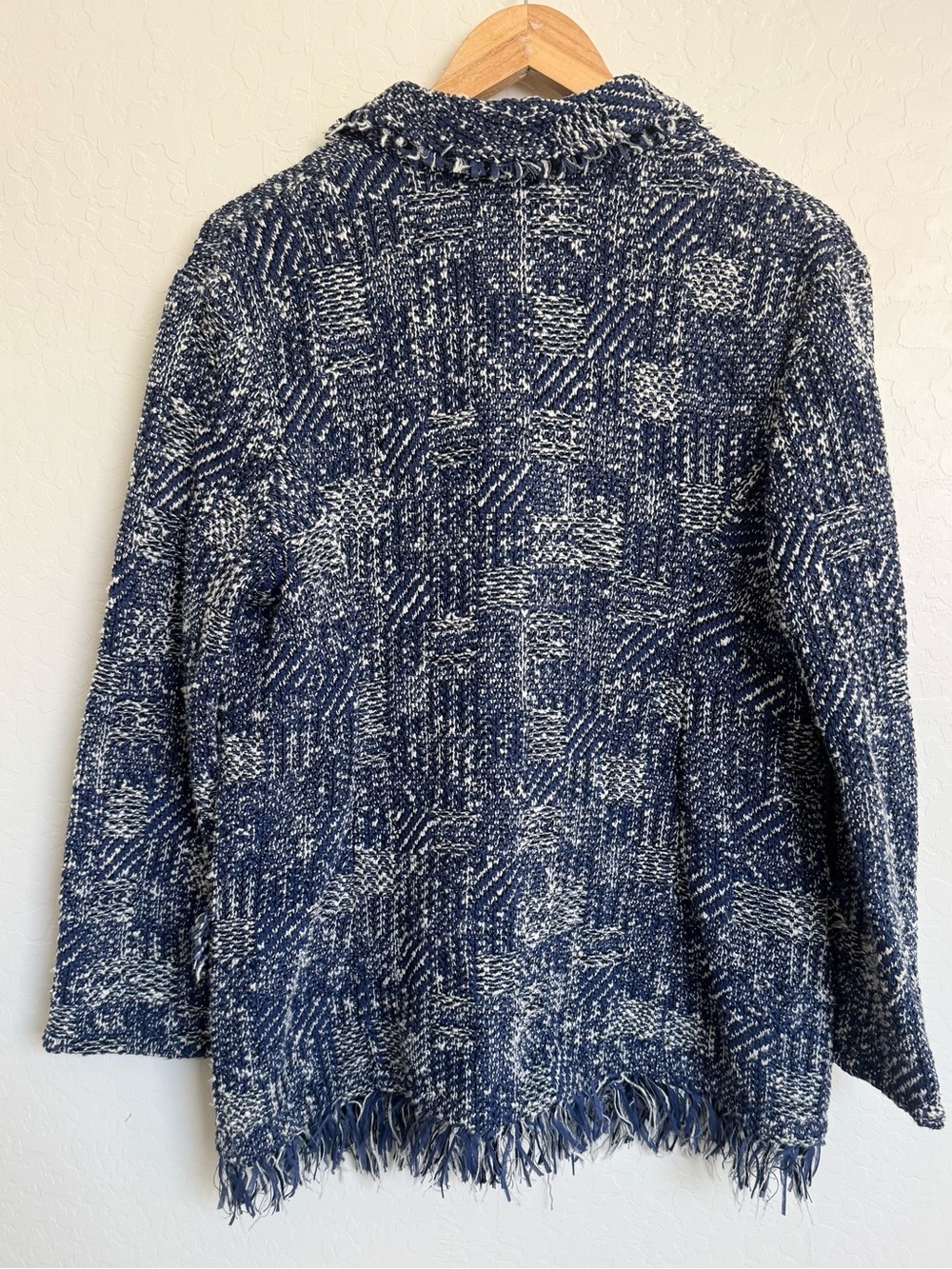 MM Lafleur The Porter Jacket Interweave Tweed Blazer Coat Japan Navy Cream XL - Picture 3 of 7